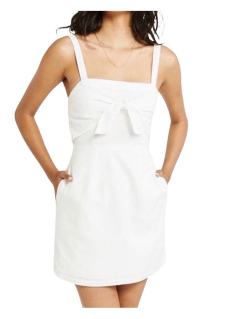 Abercrombie & Fitch White Bow Front Mini Dress Size S